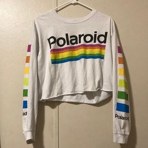Long sleeve polaroid crop top